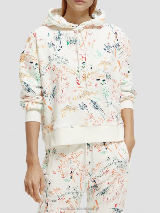 Scotch & Soda femmes sweat à capuche ample en maille blanc plus sauvage vêtements 4HB4177