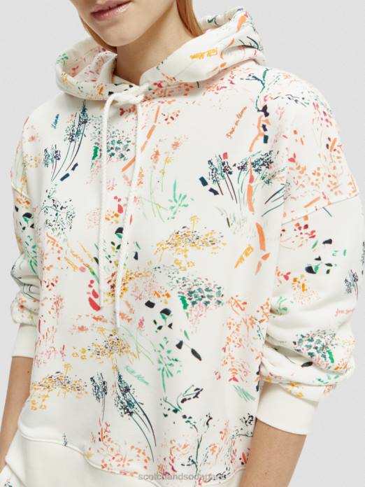 Scotch & Soda femmes sweat à capuche ample en maille blanc plus sauvage vêtements 4HB4177