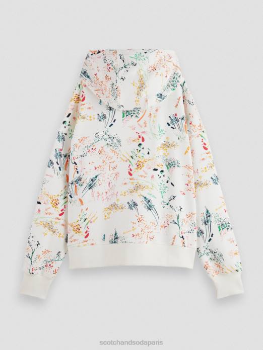Scotch & Soda femmes sweat à capuche ample en maille blanc plus sauvage vêtements 4HB4177