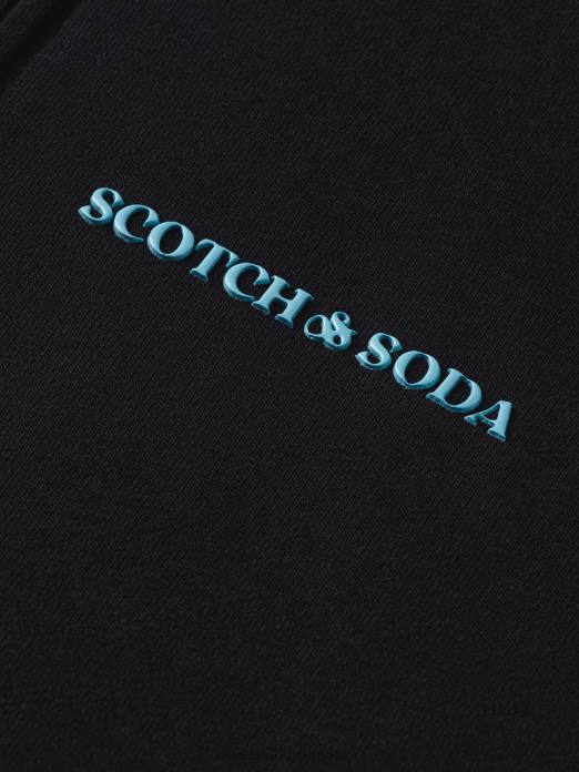 Scotch & Soda femmes sweat à capuche zippé en coton biologique noir vêtements 4HB4189