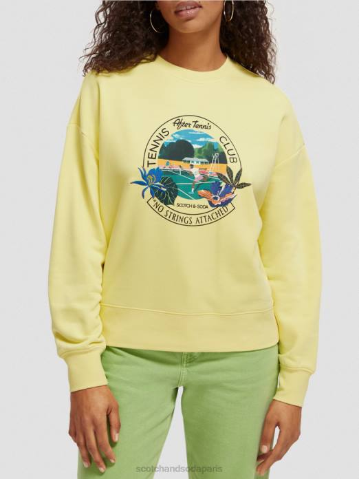 Scotch & Soda femmes sweat-shirt ample à col ras du cou Popcorn vêtements 4HB4218