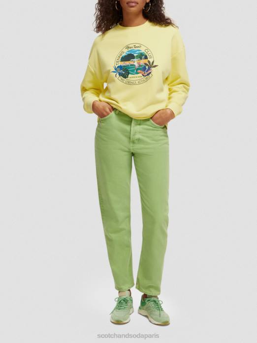 Scotch & Soda femmes sweat-shirt ample à col ras du cou Popcorn vêtements 4HB4218