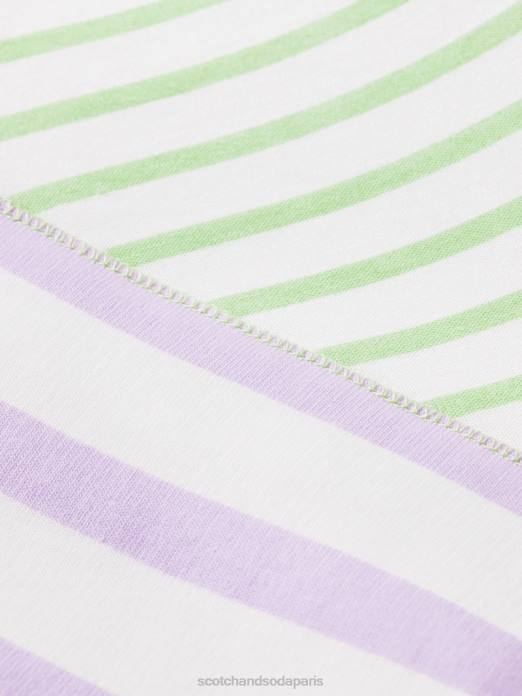 Scotch & Soda femmes sweat-shirt coupe décontractée à demi-zip rayé vêtements 4HB4229