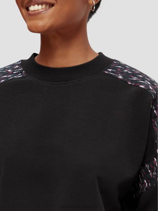 Scotch & Soda femmes sweat-shirt à empiècement matelassé coupe décontractée noir vêtements 4HB4210