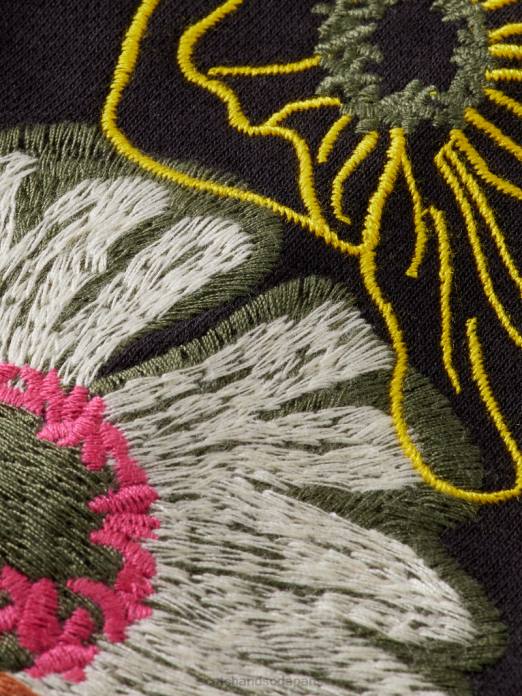 Scotch & Soda femmes sweat-shirt ras du cou à manches brodées noir vêtements 4HB4209