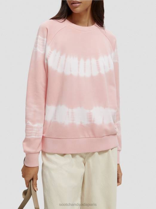Scotch & Soda femmes sweat-shirt tie-dye coupe décontractée rose vêtements 4HB4228