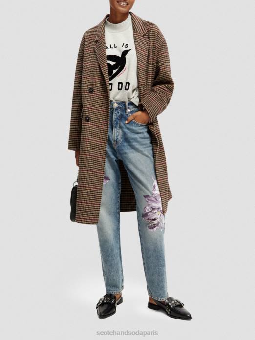 Scotch & Soda femmes manteau à double boutonnage en laine mélangée pop du patrimoine vêtements 4HB4141