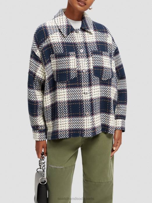 Scotch & Soda femmes surchemise matelassée à carreaux combiner un vêtements 4HB4144