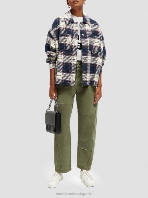 Scotch & Soda femmes surchemise matelassée à carreaux combiner un vêtements 4HB4144