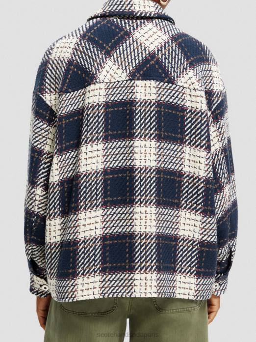 Scotch & Soda femmes surchemise matelassée à carreaux combiner un vêtements 4HB4144