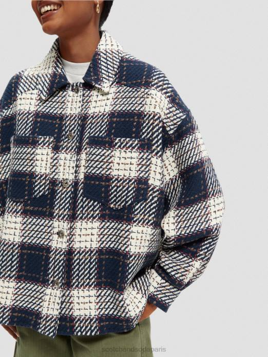 Scotch & Soda femmes surchemise matelassée à carreaux combiner un vêtements 4HB4144
