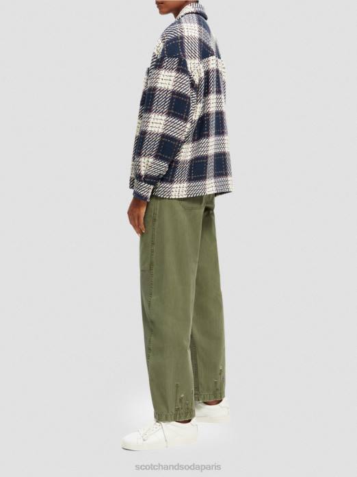 Scotch & Soda femmes surchemise matelassée à carreaux combiner un vêtements 4HB4144