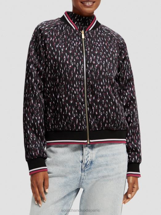Scotch & Soda femmes veste bomber matelassée réversible imprimée pluie ikat vêtements 4HB4133