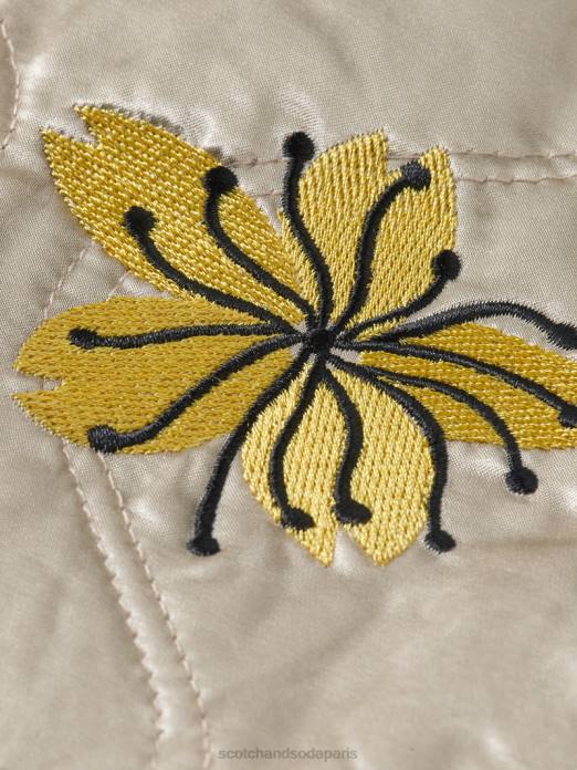 Scotch & Soda femmes veste bomber réversible style kimono à broderies militaire vêtements 4HB4132