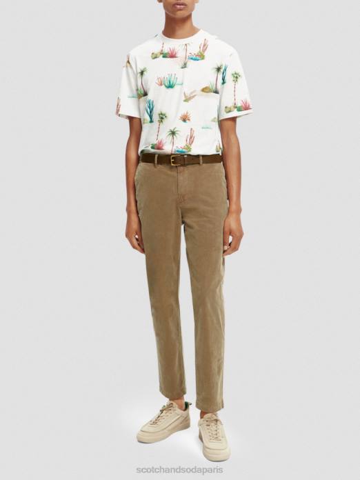 Scotch & Soda Hommes ceinture en cuir kaki accessoires 4HB4721