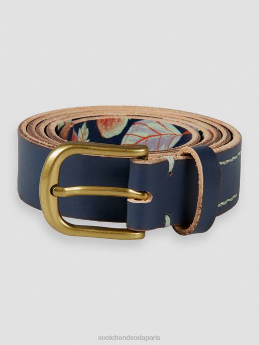 Scotch & Soda Hommes ceinture en cuir marine accessoires 4HB4717