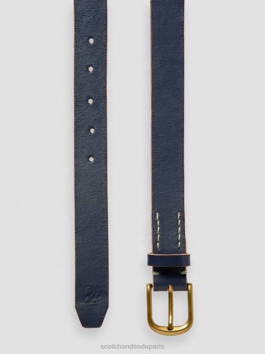 Scotch & Soda Hommes ceinture en cuir marine accessoires 4HB4717