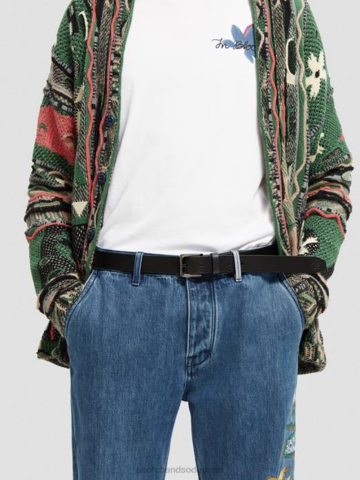 Scotch & Soda Hommes ceinture en cuir noir accessoires 4HB4722