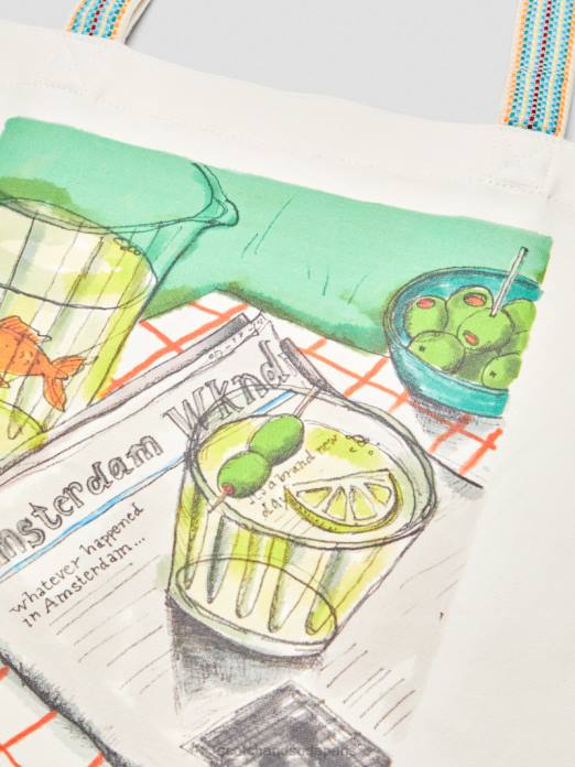 Scotch & Soda Hommes sac fourre-tout en toile blanc accessoires 4HB4701