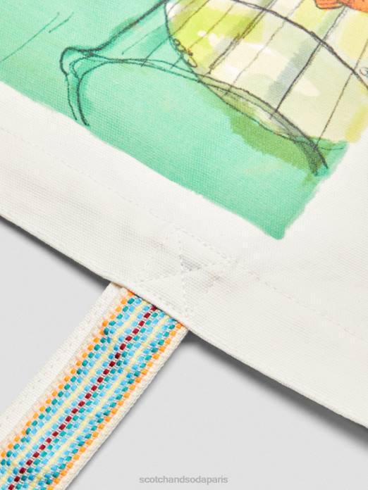 Scotch & Soda Hommes sac fourre-tout en toile blanc accessoires 4HB4701