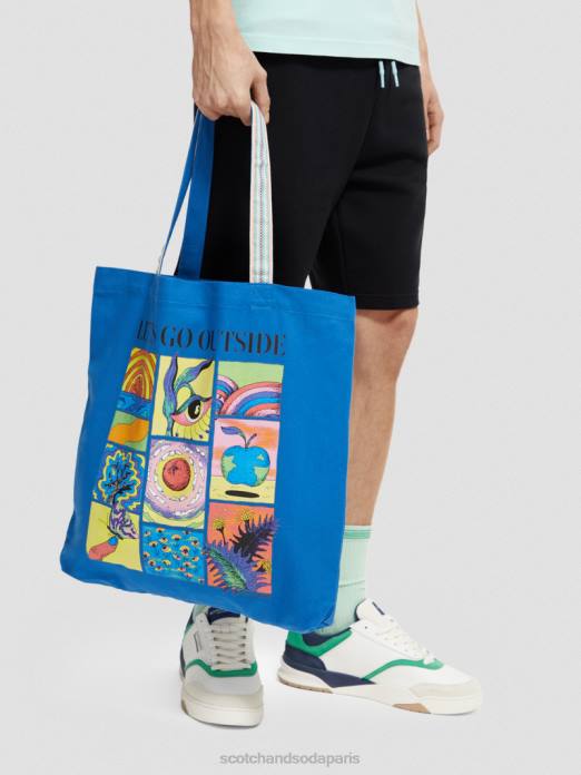 Scotch & Soda Hommes sac fourre-tout en toile iris bleu accessoires 4HB4703