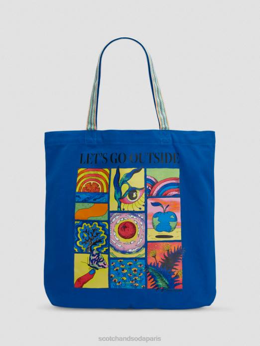 Scotch & Soda Hommes sac fourre-tout en toile iris bleu accessoires 4HB4703