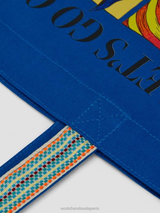 Scotch & Soda Hommes sac fourre-tout en toile iris bleu accessoires 4HB4703