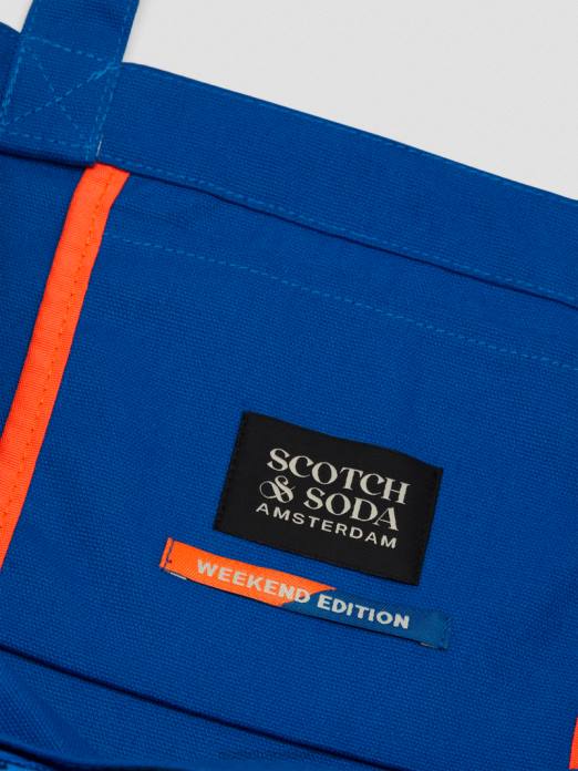 Scotch & Soda Hommes sac fourre-tout en toile iris bleu accessoires 4HB4703