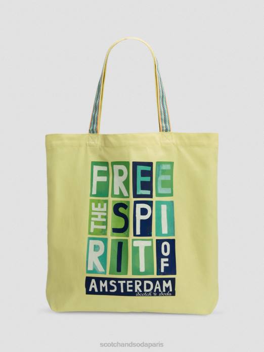 Scotch & Soda Hommes sac fourre-tout en toile jonquille accessoires 4HB4702