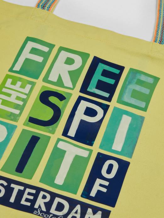 Scotch & Soda Hommes sac fourre-tout en toile jonquille accessoires 4HB4702