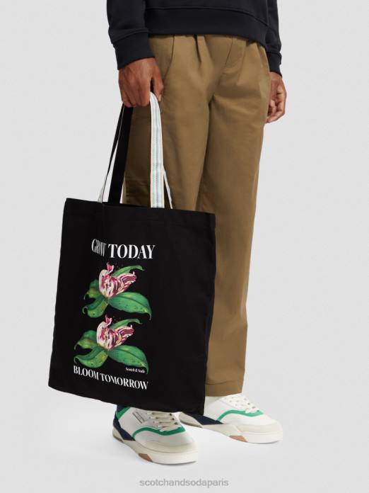 Scotch & Soda Hommes sac fourre-tout en toile noir accessoires 4HB4700