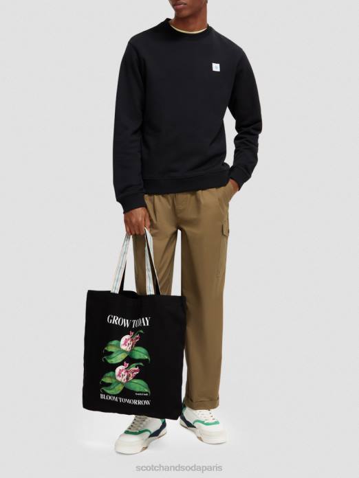 Scotch & Soda Hommes sac fourre-tout en toile noir accessoires 4HB4700