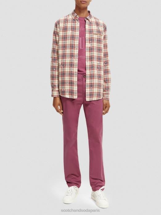 Scotch & Soda Hommes chemise bio à carreaux contrecollés avec réglage des manches combiner un vêtements 4HB4312