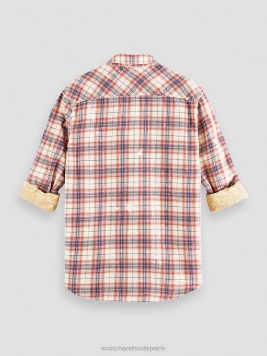 Scotch & Soda Hommes chemise bio à carreaux contrecollés avec réglage des manches combiner un vêtements 4HB4312