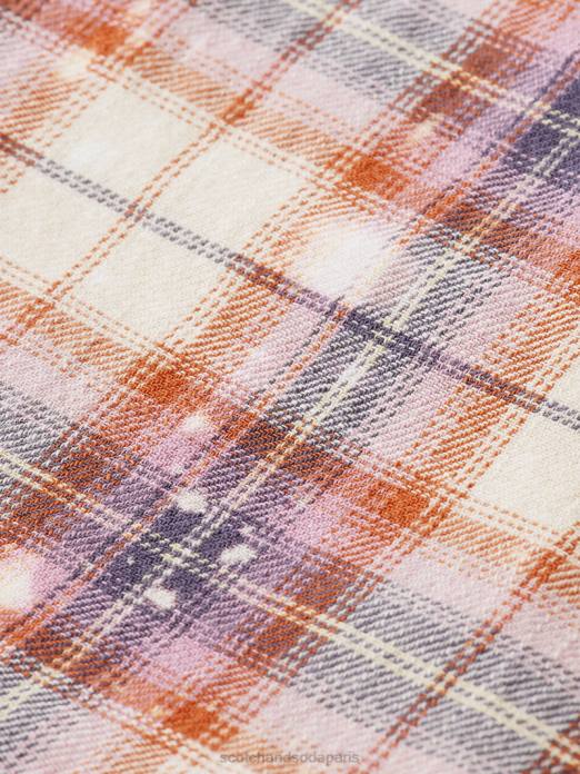 Scotch & Soda Hommes chemise bio à carreaux contrecollés avec réglage des manches combiner un vêtements 4HB4312