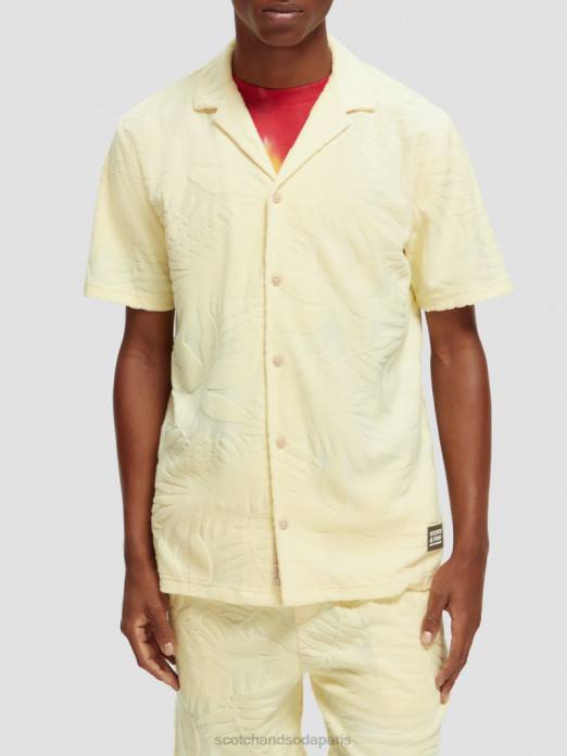 Scotch & Soda Hommes chemise camp imprimée en jacquard banane vêtements 4HB4344