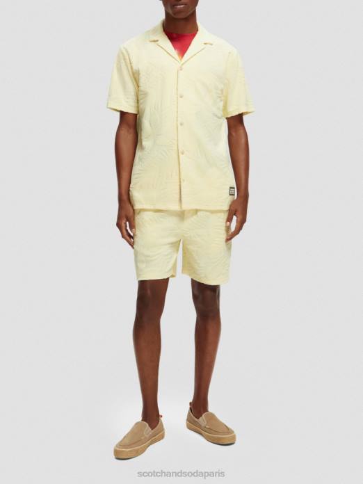Scotch & Soda Hommes chemise camp imprimée en jacquard banane vêtements 4HB4344