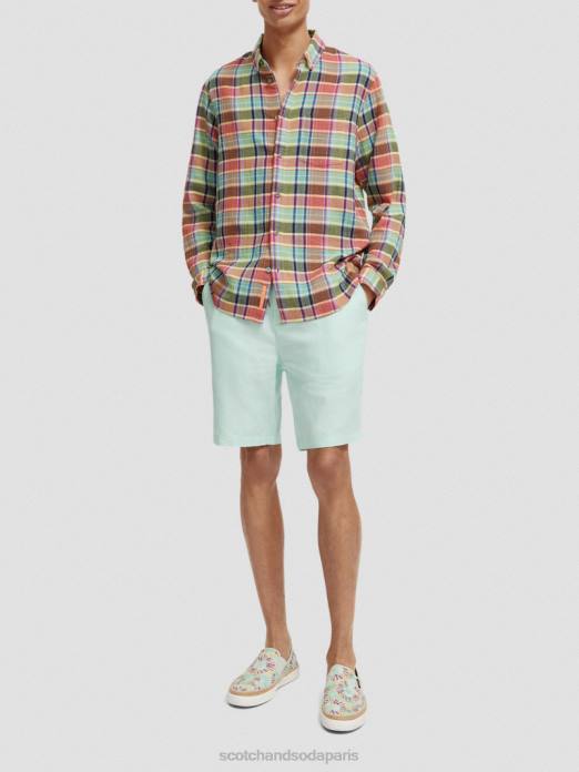 Scotch & Soda Hommes chemise contrecollée coupe classique avec ajustement des manches vérification multiple vêtements 4HB4335