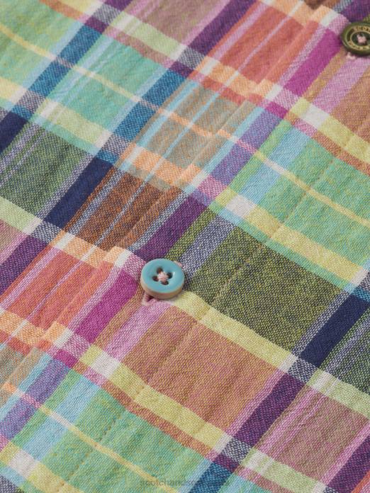 Scotch & Soda Hommes chemise contrecollée coupe classique avec ajustement des manches vérification multiple vêtements 4HB4335