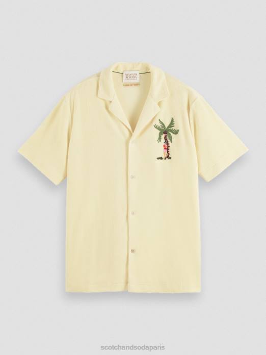 Scotch & Soda Hommes chemise de camp en tissu éponge brodé banane vêtements 4HB4297