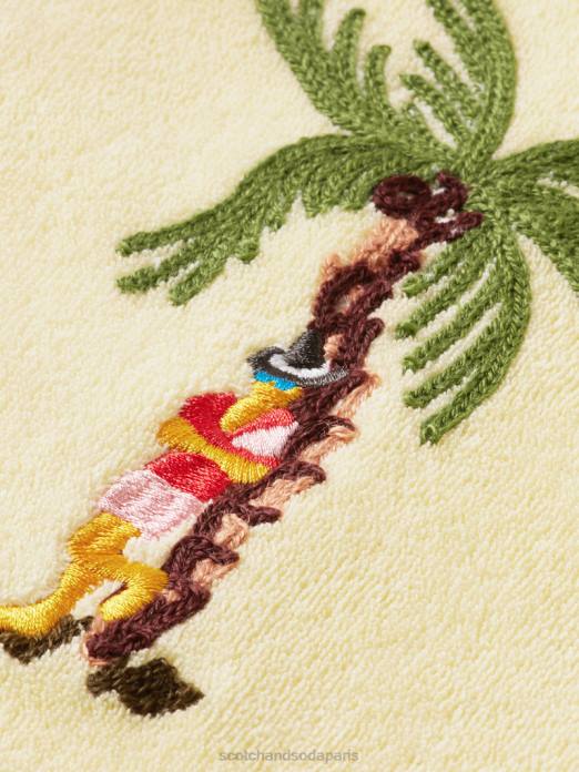 Scotch & Soda Hommes chemise de camp en tissu éponge brodé banane vêtements 4HB4297