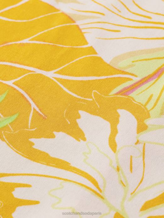 Scotch & Soda Hommes chemise de camp imprimée aop floral jaune vêtements 4HB4304