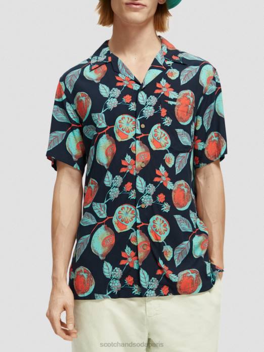 Scotch & Soda Hommes chemise de camp imprimée fruits de la marine aop vêtements 4HB4307