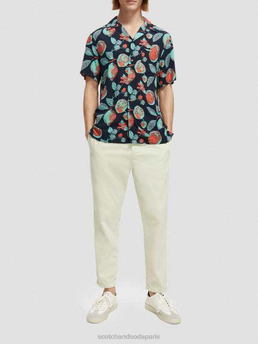 Scotch & Soda Hommes chemise de camp imprimée fruits de la marine aop vêtements 4HB4307