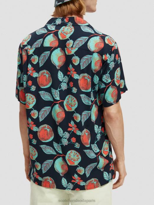Scotch & Soda Hommes chemise de camp imprimée fruits de la marine aop vêtements 4HB4307