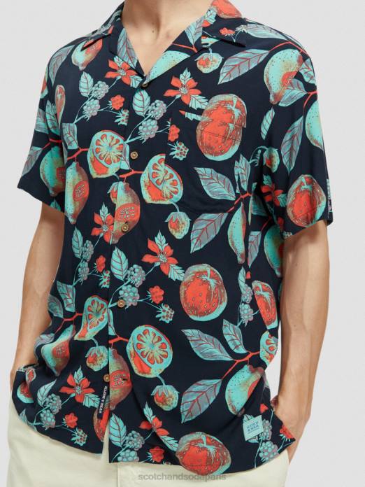 Scotch & Soda Hommes chemise de camp imprimée fruits de la marine aop vêtements 4HB4307