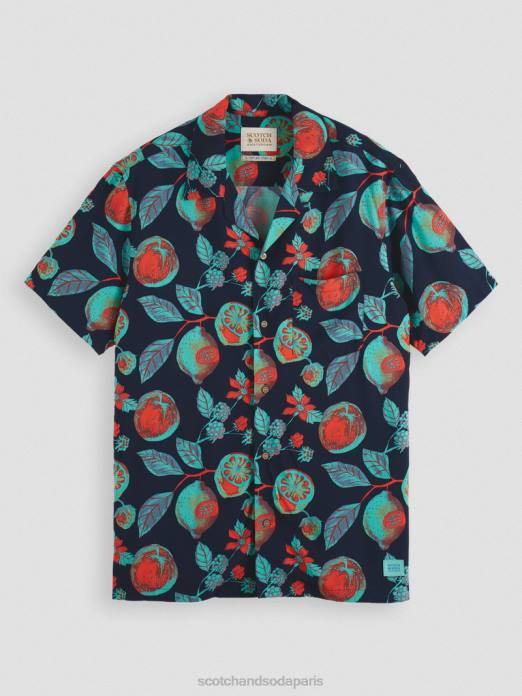 Scotch & Soda Hommes chemise de camp imprimée fruits de la marine aop vêtements 4HB4307