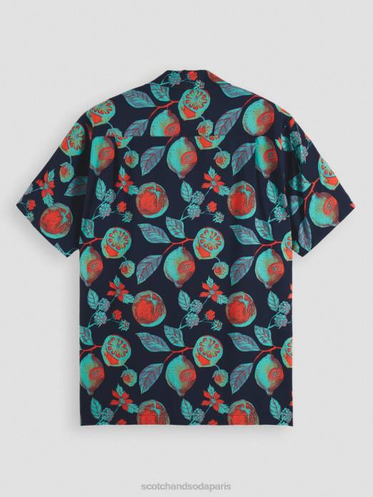 Scotch & Soda Hommes chemise de camp imprimée fruits de la marine aop vêtements 4HB4307