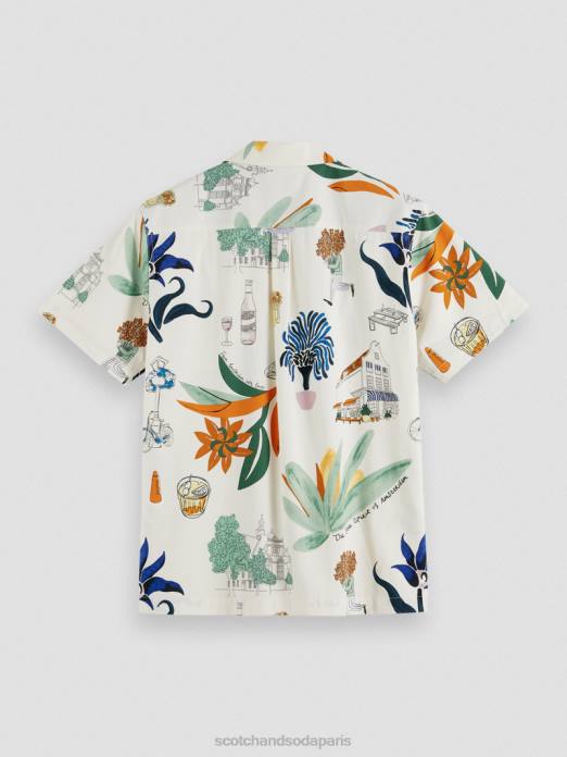 Scotch & Soda Hommes chemise de camp imprimée à manches courtes combinaison c vêtements 4HB4283