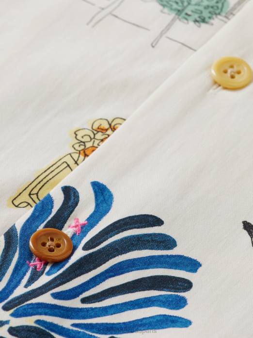 Scotch & Soda Hommes chemise de camp imprimée à manches courtes combinaison c vêtements 4HB4283